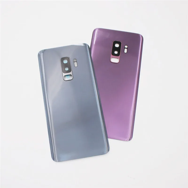 For Samsung Galaxy S9 S9 Plus S9+ G960 G965 Glass Back Battery Housing Cover Rear Door Shell Replacement Parts With Camera Lens