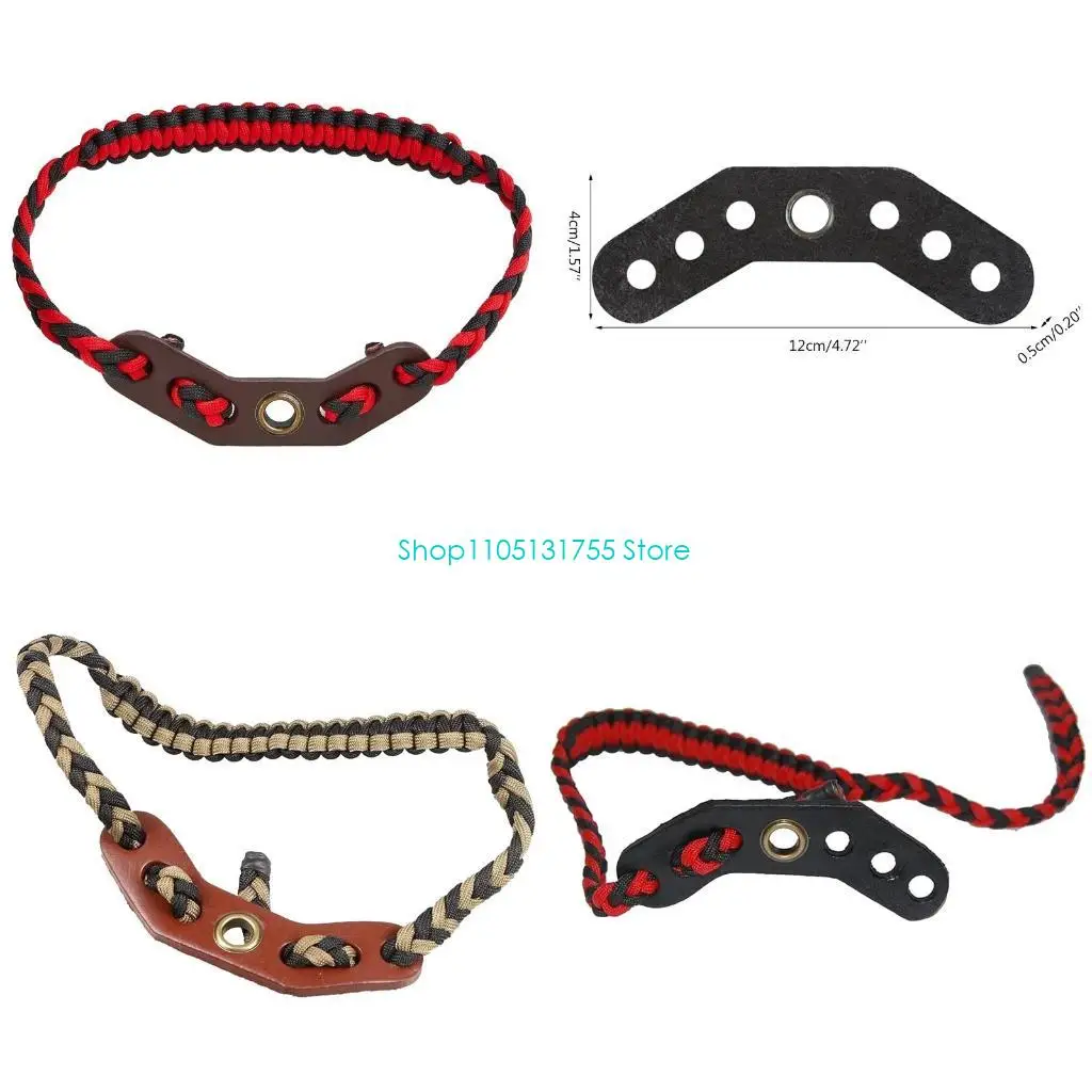 

K0EF 5x Wrist Sling Leather Yoke Bracket Mount Rack for w/ Metal Grommet For