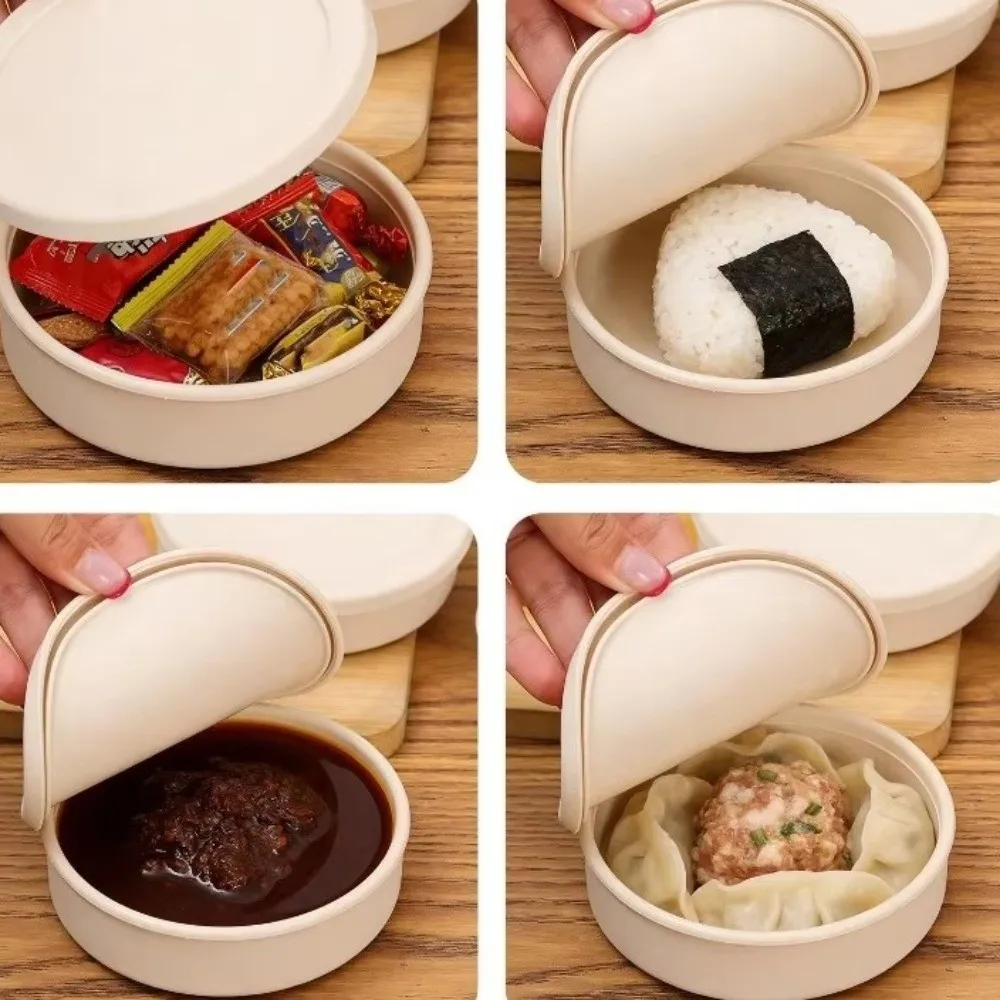 3 Pieces Food Grade Silicone Fresh-Keeping Box Leak-Proof Non-stick Snack Salad Box Thicken High Temperature Resistance