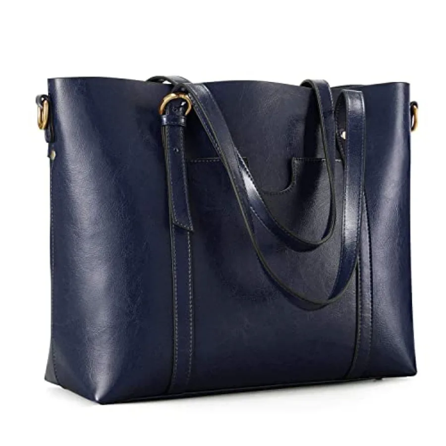 

Genuine Leather Women Tote Bag Soft Handbags Vintage Shoulder Purses Fashion Top Handle Bag Large Capacity