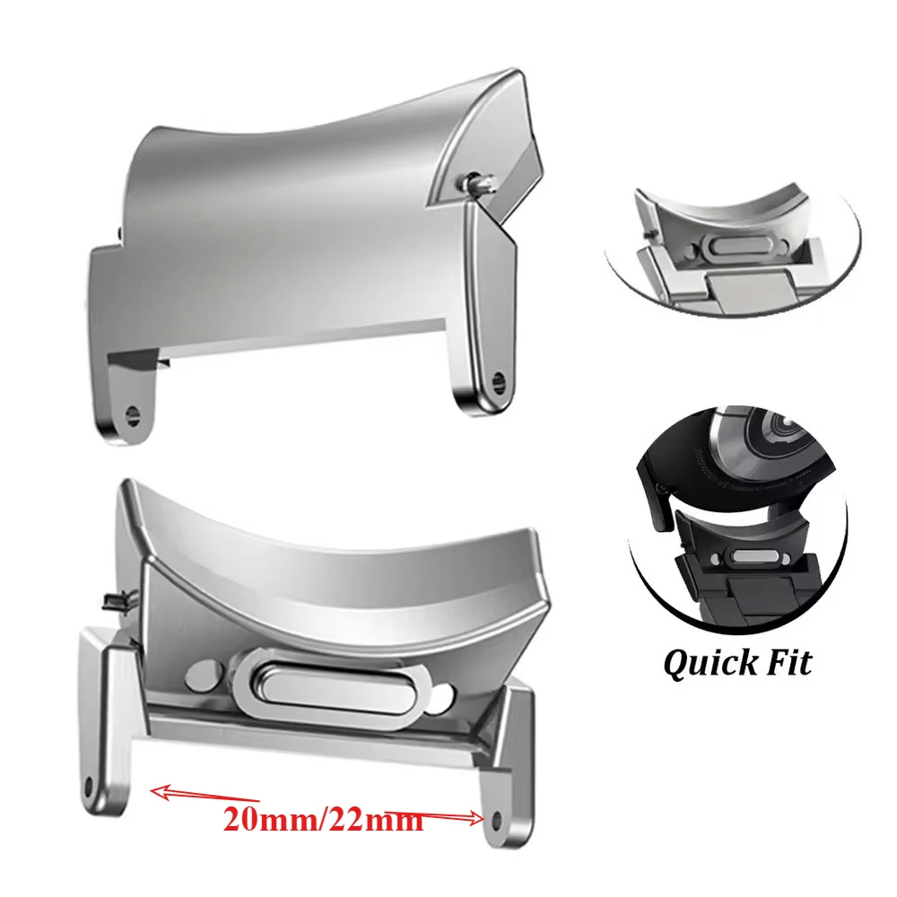 2PCS Quick Fit Adapter for Samsung Galaxy Watch 7 6 44 40mm 6 Classic 47 43mm Accessories Stainless Steel Connector 4/5/pro Band
