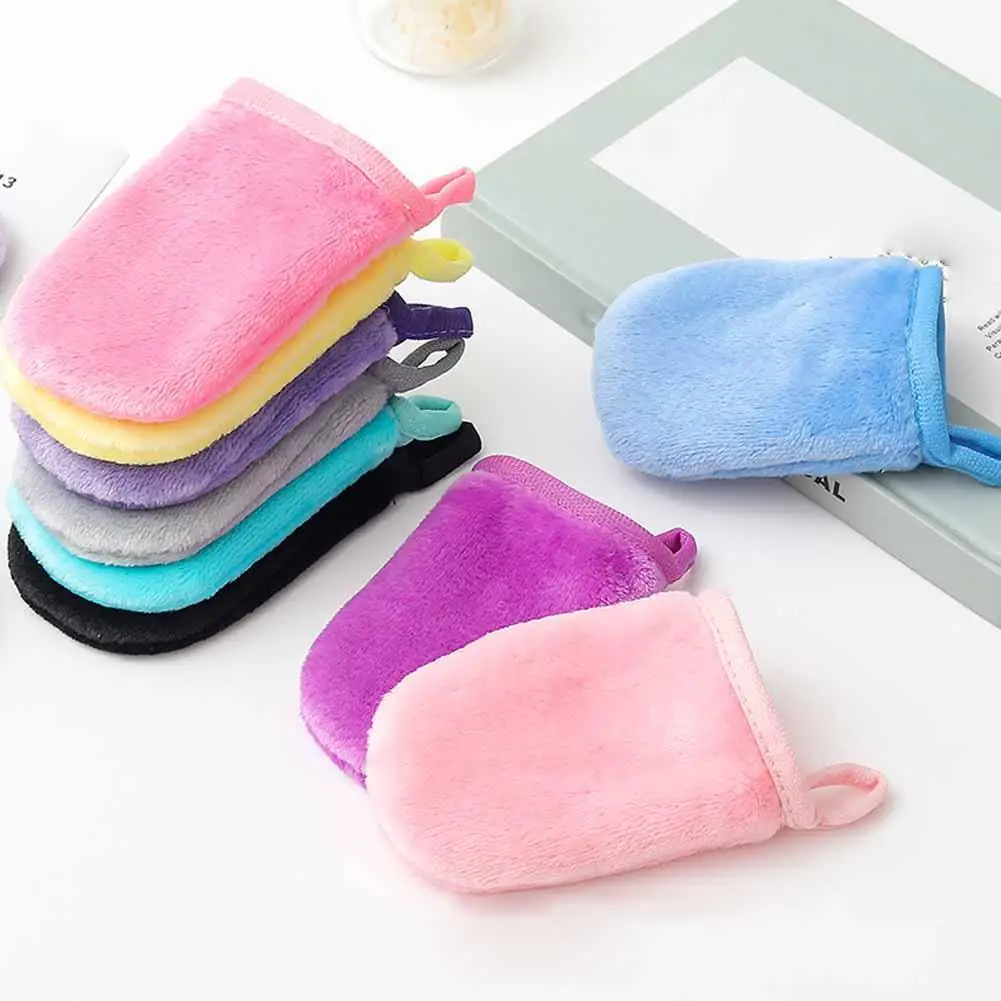 1 Stuks Professionele Microfiber Gezichtsreinigingshandschoenen Herbruikbare Gezichtsdoekjes Make-Up Verwijderaar Handschoen Gereedschap Unisex