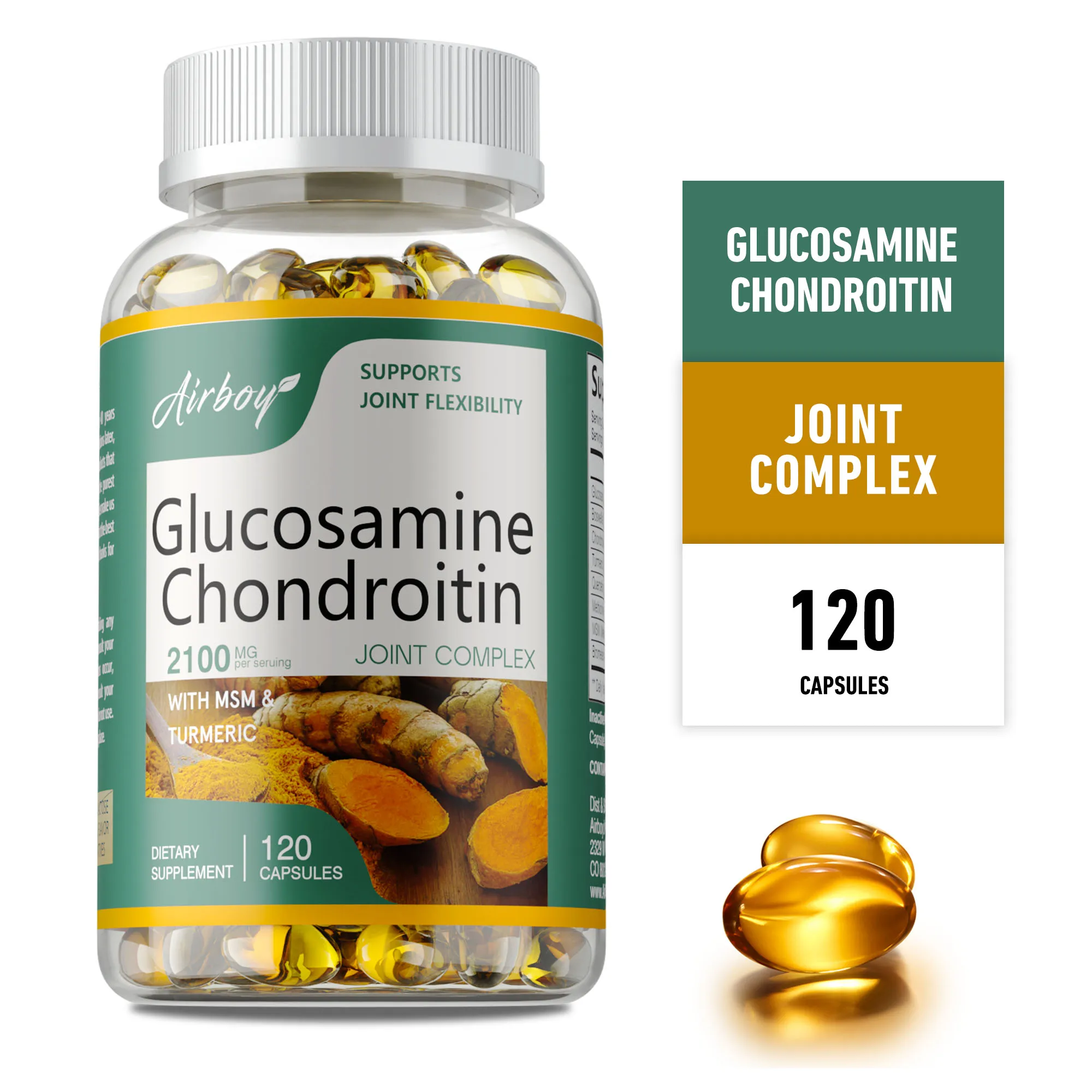 

Glucosamine Chondroitin - Antioxidant, Protect Cartilage, Supports Joint and Bone Health, Improves Flexibility, Boosts Immunity