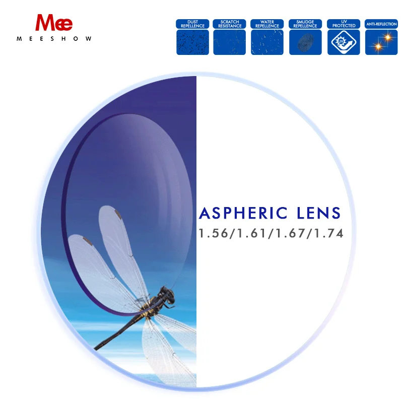Meeshow Brand Lenses Prescription CR39 Resin Aspheric HD Lens Myopia Presbyopia Optical Hyperopia Anti reflective Lenses