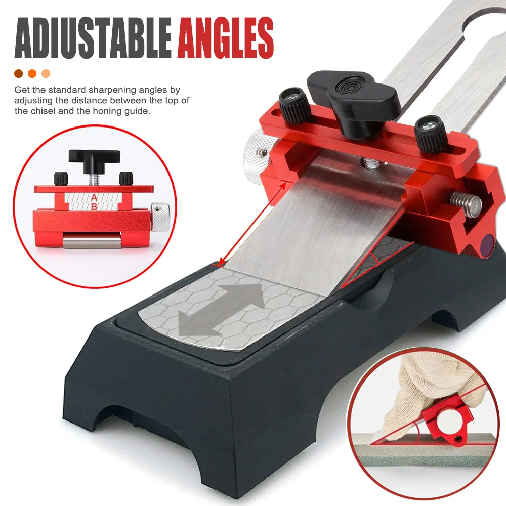 Sharpening angle locator with diamond grit 400/1000 mesh double-sided quick sharpening tool holder fixed grinder