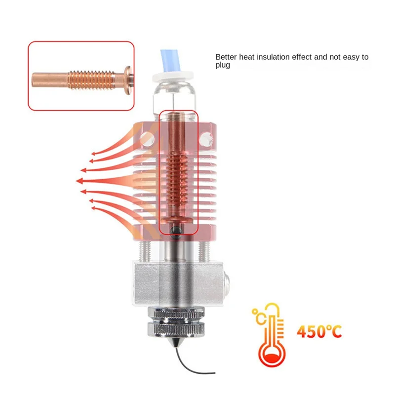 Replacement Revo Six Throat- Brass Nozzle Integrated, Quick Disassembly, for REVO Hotend 3D Printer