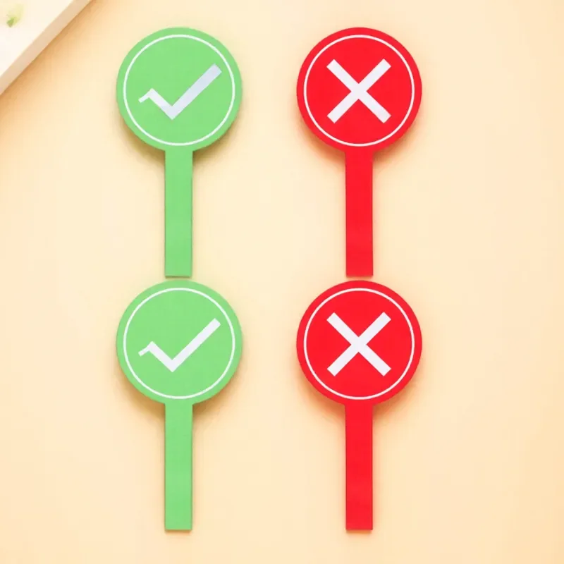 

4pcs Handheld Toy Paddle Voting Game Classroom Office Supplies Green Teaching Equipment Student Interaction