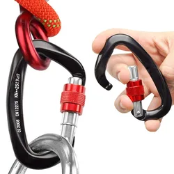 12KN D-Shape Climbing Carabiner - Professional Quickdraw Buckle Lock, Outdoor Climbing Security Safety Accessories