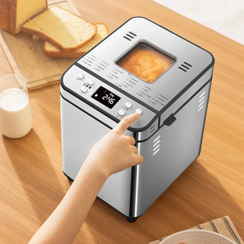 

1000g Stainless Steel Bread Maker with Automatic Dough Kneading and 25 Baking Modes—Home Use Automatic Bread Maker