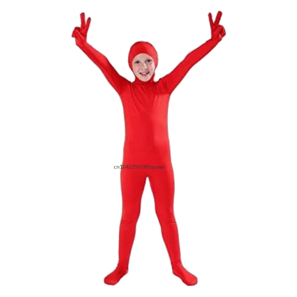 Neues All-Inclusive-Gesicht mit einfarbigem Overall Zentai Stage Performance-Kleidung cos einfarbige Strumpfhose mit halber Packung