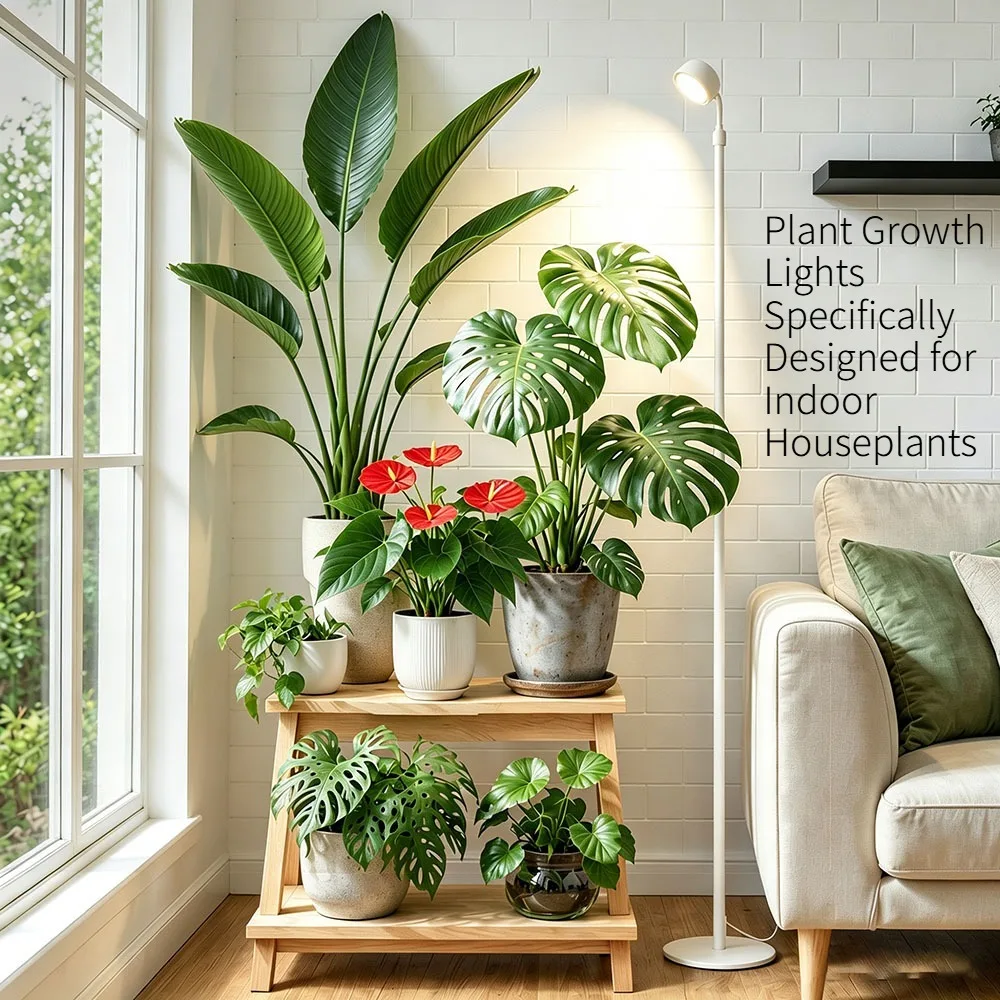 Full-Spectrum LED Floor-Standing Plant Grow Light Three-Speed Timer-Controlled Retractable Grow Light Suitable for Indoor Plants
