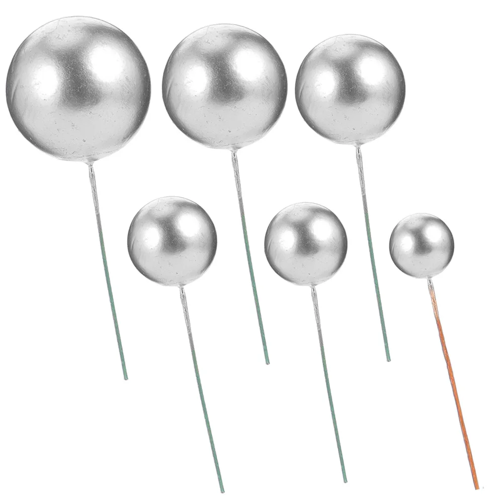 

42 Pcs Foam Balls Cake Toppers Wedding Party Decorations Reusable naments Picks Insert Dessert Decorative
