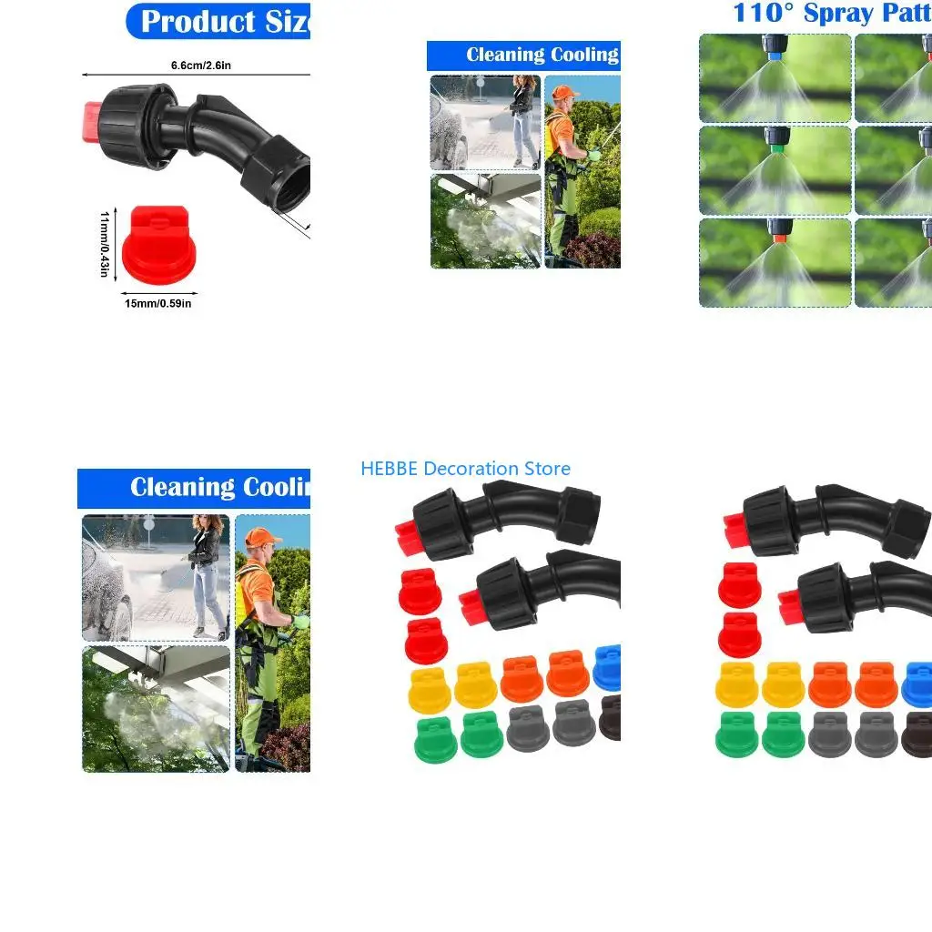 B0KC Pack Of 16Pcs Plastic Sprays Nozzle Set With 7 Sized Tip Sprayer Attachments For Garden Agriculture And Industrial Use