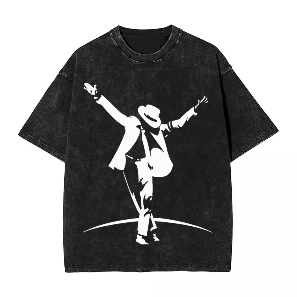 Washed T Shirts Musician Michaels Jackson Hip Hop T-Shirts Harajuku MJ Streetwear Cotton Printed Tops Tee Shirt for Men Women