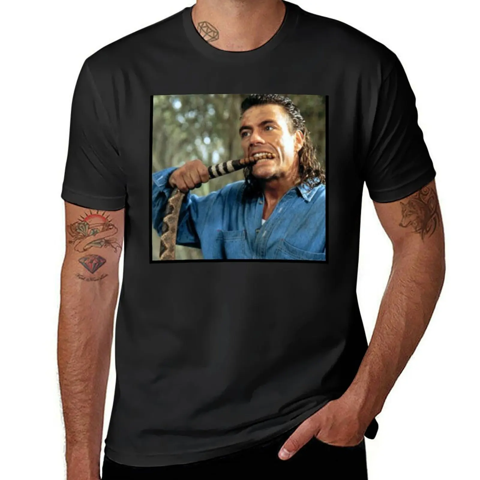 

Jean Claude Van Damme Snake Bite T-Shirt boys whites blue archive customs design your own Luxury man cotton t shirt men