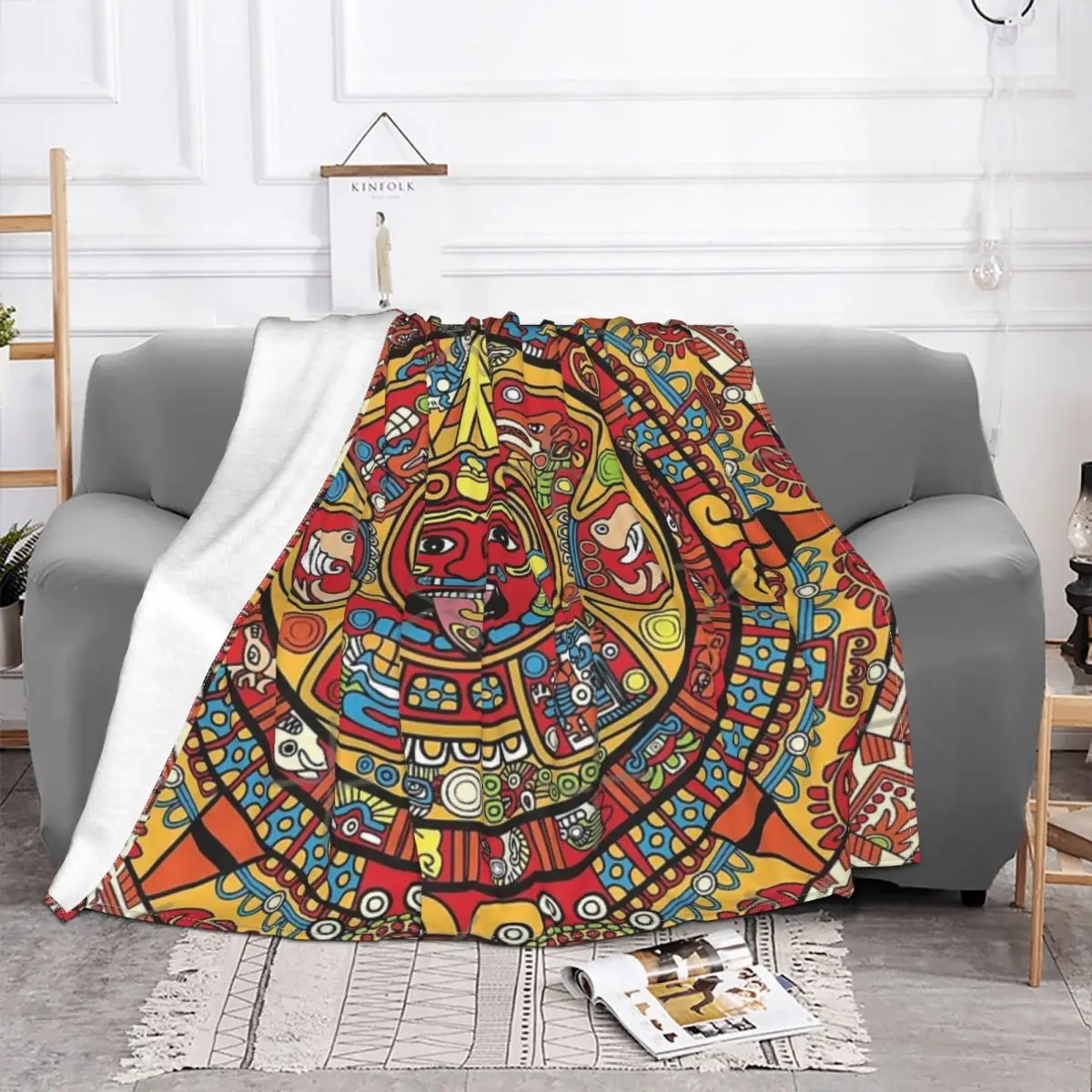 Colorful Mayan Calendar Four Seasons Universal Blanket Office Can Be Covered Mother's Day Gift