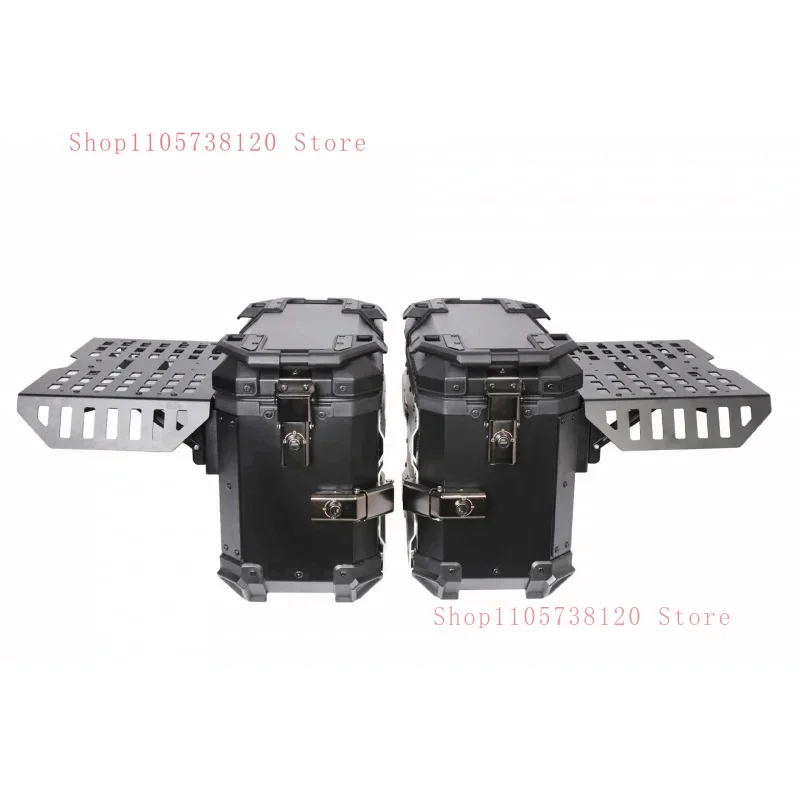 New Multifunctional Armored Black Aluminum Alloy Motorcycle Three- Combination Tail Side Box Universal Scooter Rear