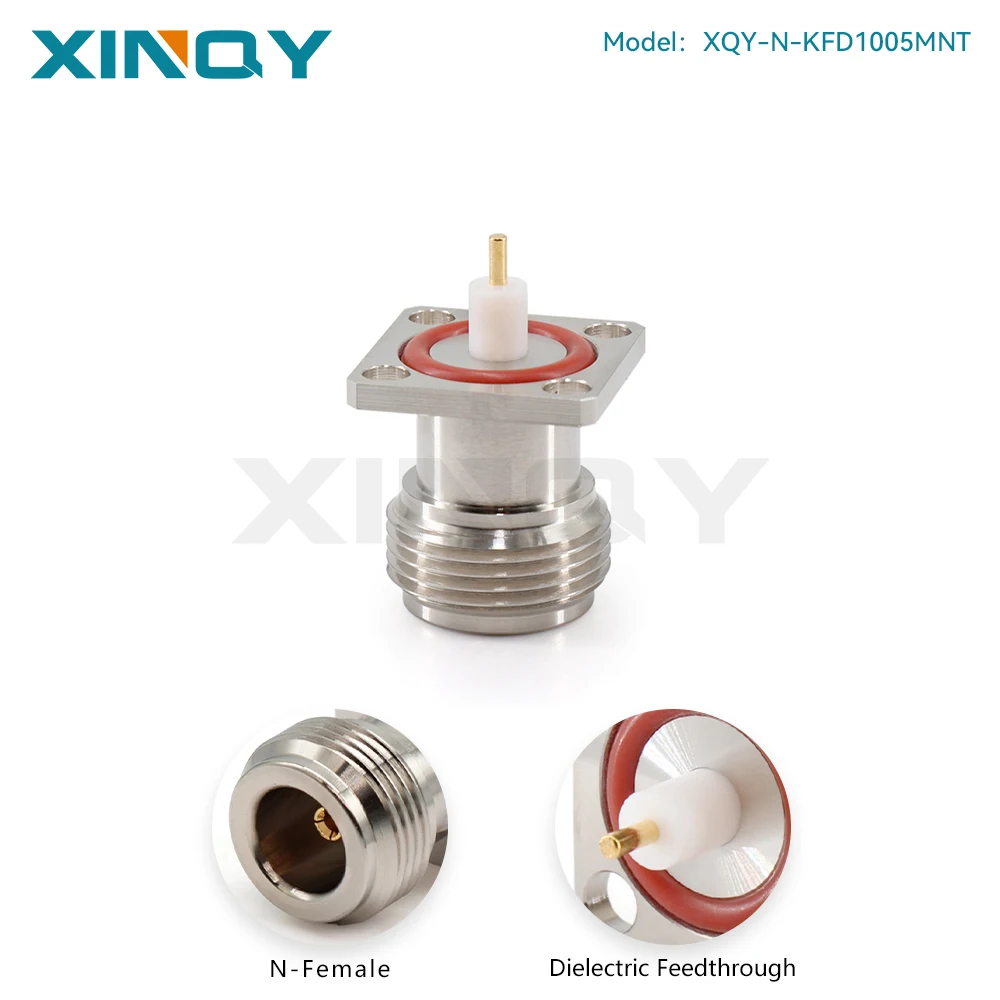 XINQY N-KFD1005MNT, flange fixed panel mount 17.5MM×17.5MM, antenna connector with waterproof O-ring