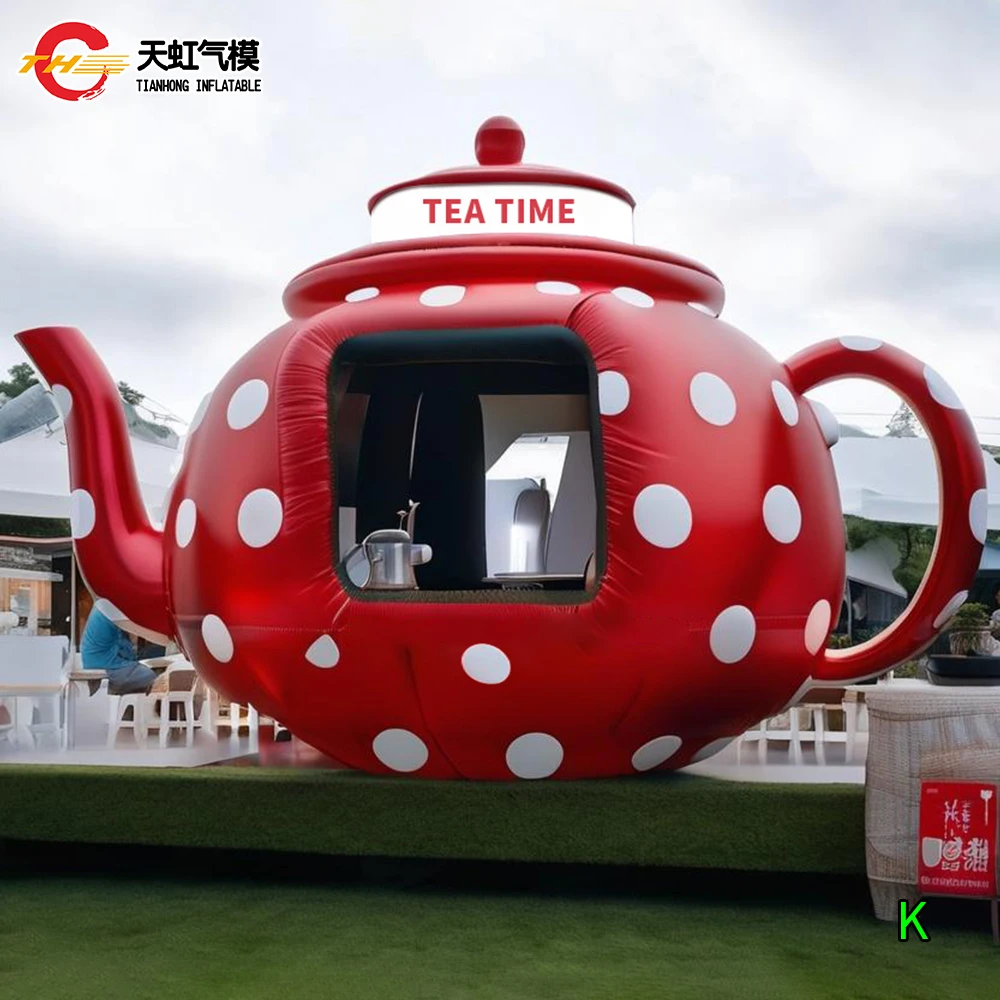 

Fast Shipping 5x3.5m Inflatable Teapot Stage Tent Event Marketing Inflatable Snack Booth Lawn Tent Shelter