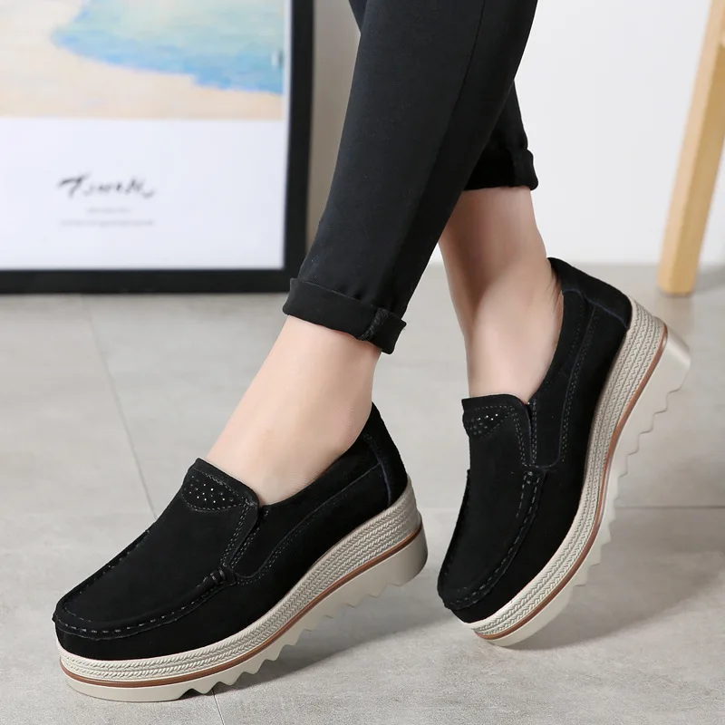 Women Flats Shoes Woman Platform Slip On Flats Sneakers Women Suede Ladies Tenis Loafers Moccasins Casual Shoes 2023