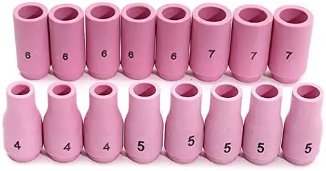 53 Uds. Cuerpos de pinzas TIG copa de alúmina tamaño surtido ajuste SR WP 9 20 25 soplete de soldadura TIG
