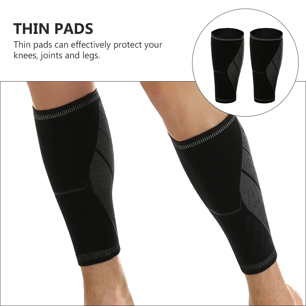 2 قطعة حراس الساق المضغوطة دعامة الركبة دعم حماية للصدمات عدم الانزلاق تنفس منصات رقيقة الإصابات الرياضية