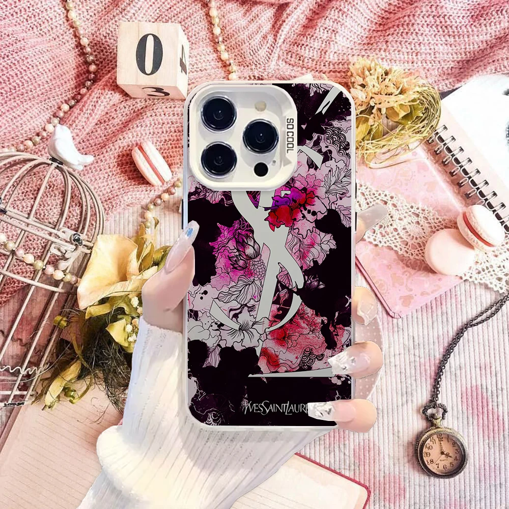 Luxury Phone Cases For iPhone 16 15 14 13 12 11Pro Max XR X XS 12Mini 14 15 16 Puls Silicone iPhone Case phone bag Y-YSL-L