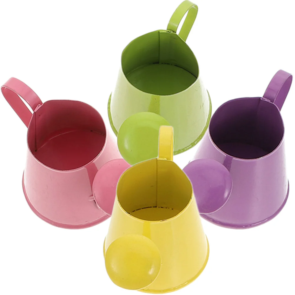 

4Pcs Mini Metal Watering Can Kids Friendly Ergonomic Design Smooth Surface Safe Reliable for Indoor Garden Flower Plant Care