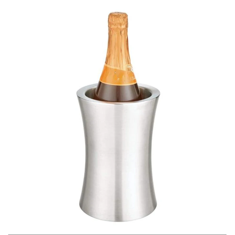 Stainless Steel Double Wall Wine Cooler Bucket, Keeps Cold for Hours Wine Cooler Chiller Champagne Beer Ice Bucket