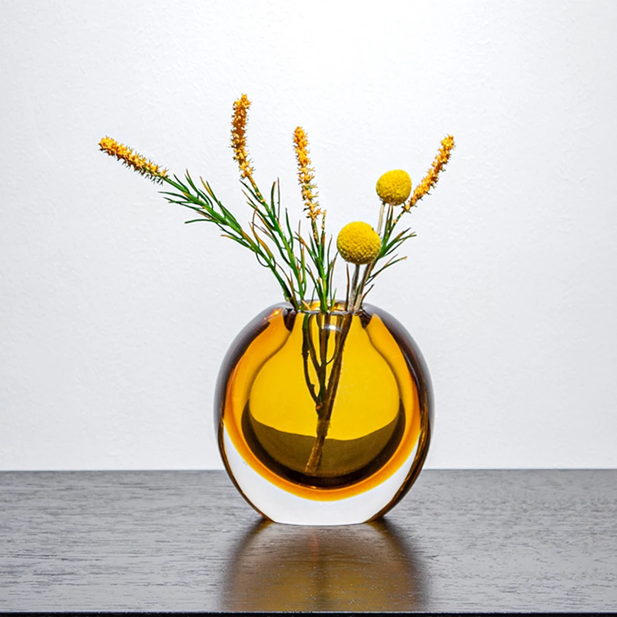 Elegant Vase Home Decor Original Outdoor Round Vase Modern Glass Unique European Minimalist Nordic Transparent Jarron Home Decor