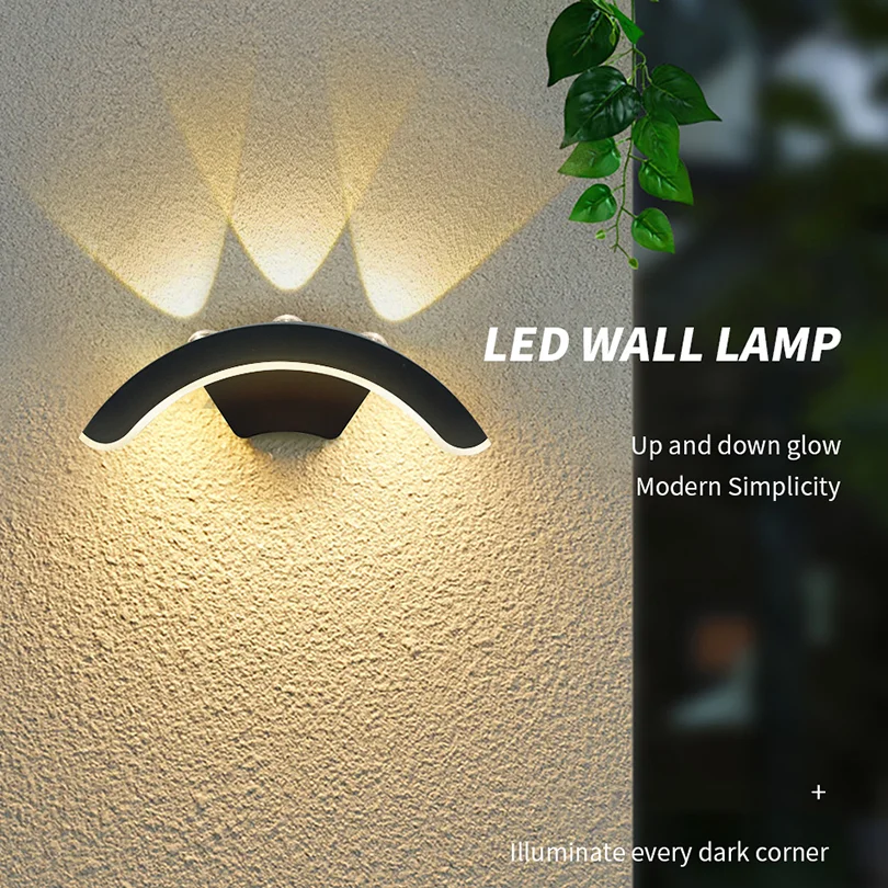 Waterproof Outdoor LED Wall Light 10W Modern Exterior Wall Lamp AC85-2605V Outside Facade Wall Lighting for Street Porch Garden