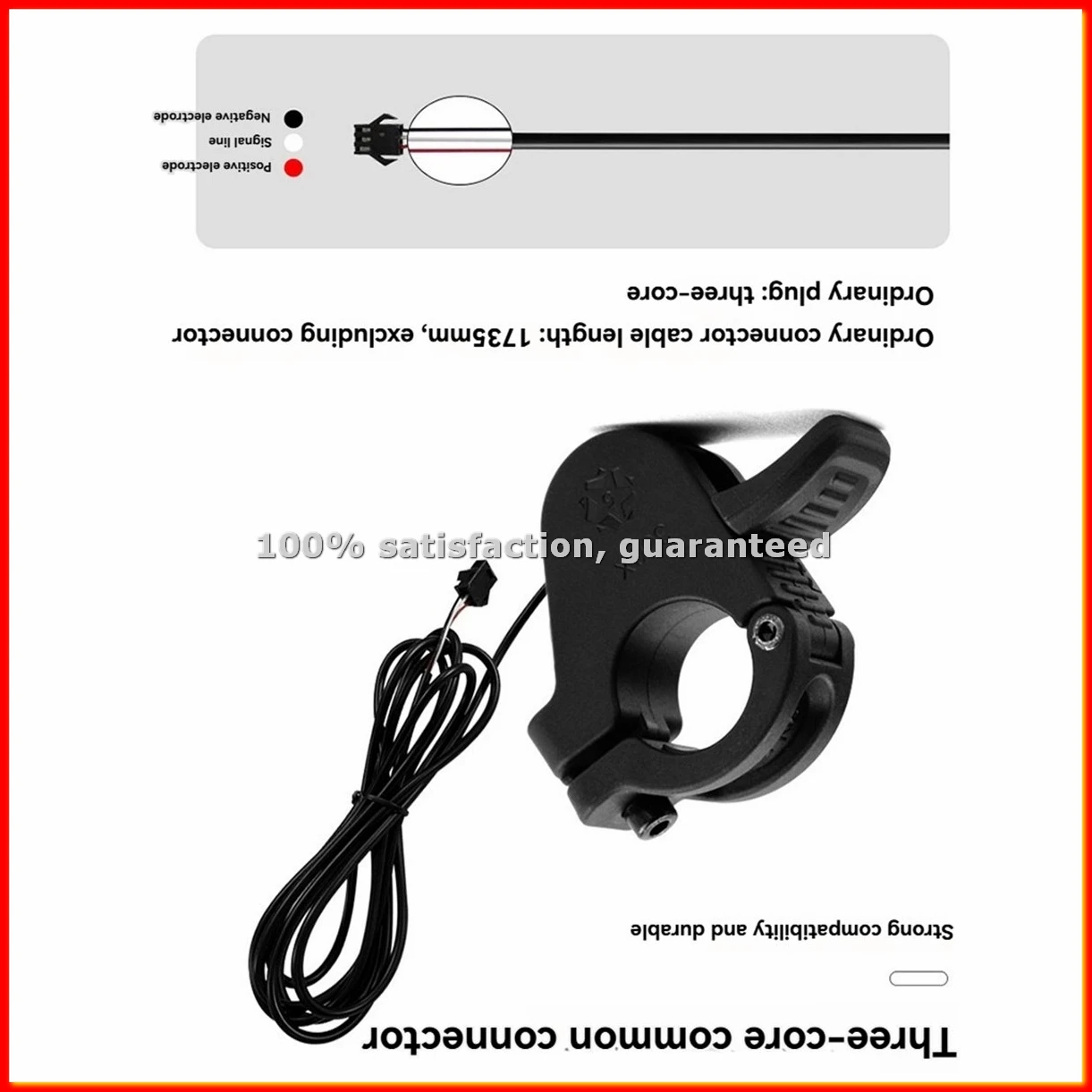 300X E-Bike Thumb Throttle for Electric Scooter Accelerator Right and Left Hand Throttle 24V, 36V, 48V, 72V SM 3PIN-ABLM