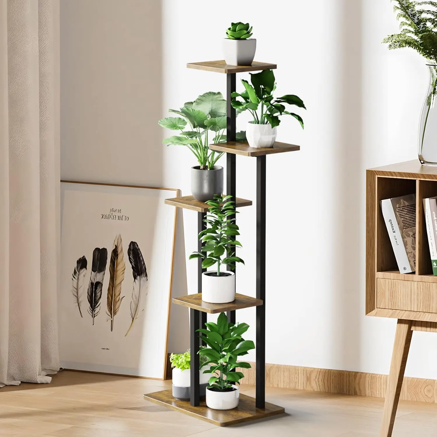 5 Tier Plant Stand Indoor,,Multi-Layered Plant Stands for Multiple Indoor Plants, Corner Flower Stand for Living Room