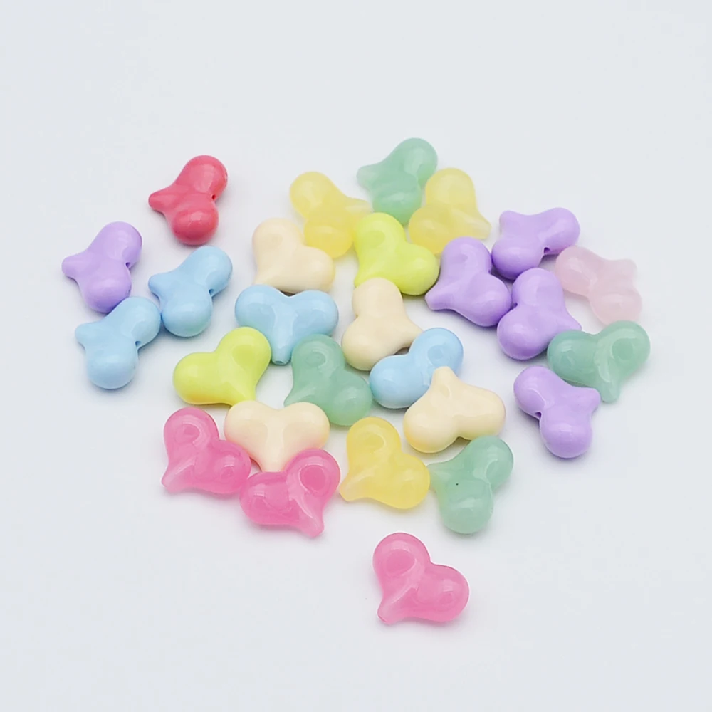 20 Pieces  16 * 22mm  Personality  Heart Shaped Through-hole Beads  DIY Charm Manufacturing Jewelry Accessories Materials