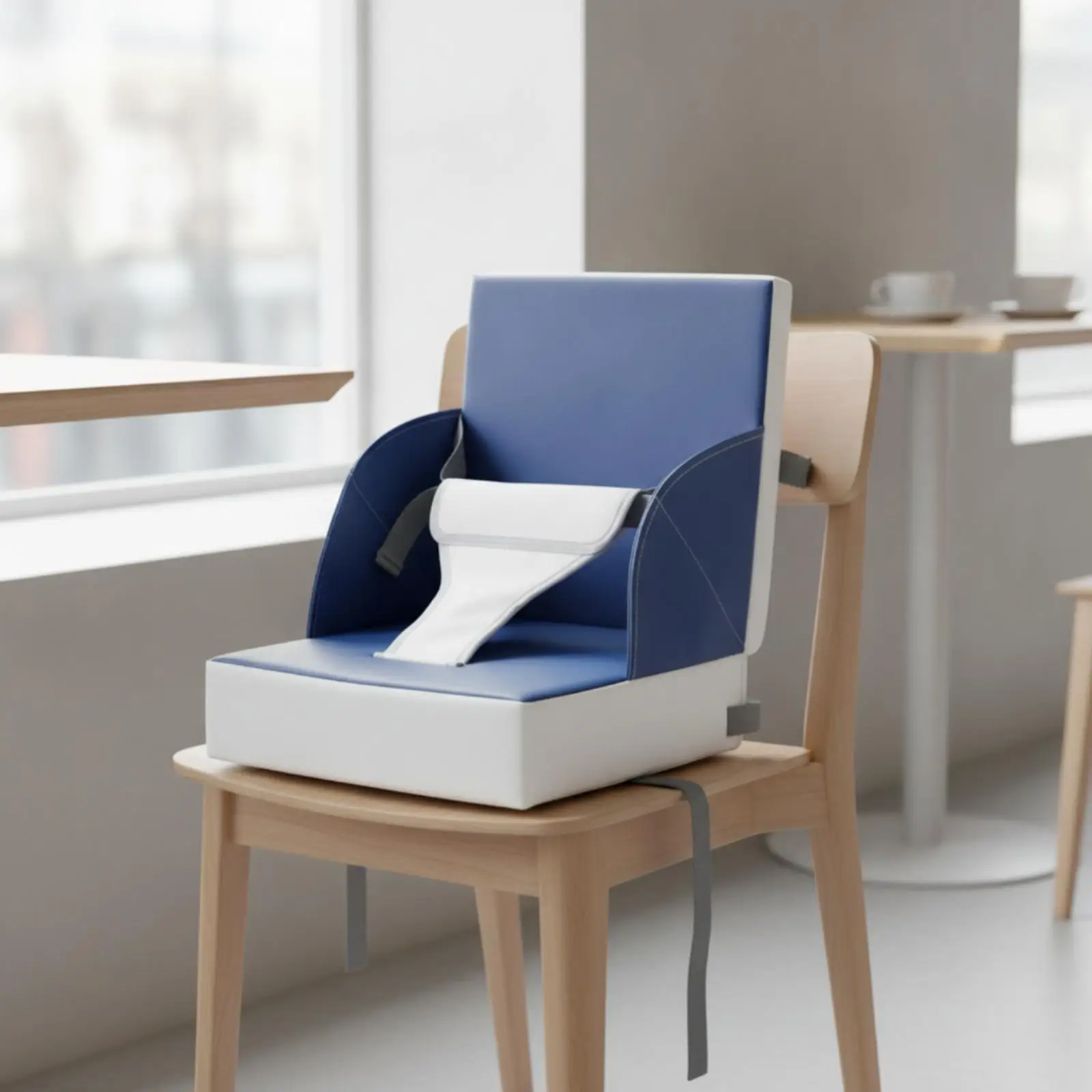 Child for seat for Dining Chair with Secure Buckle Adjustable Strap Portable Baby High Chair Cushion for Eating Support