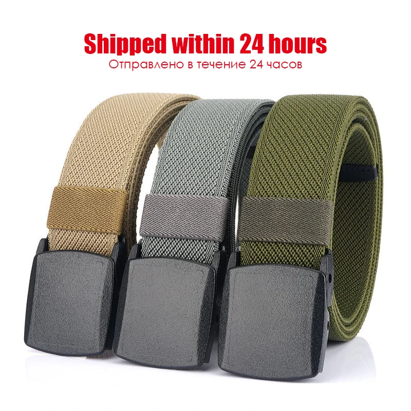 VATLTY Metal Free Men\'s Elastic Belt Strong Engineering Plastic Quick Release Nylon Buckle Unisex Stretch Belt Outdoor Girdles