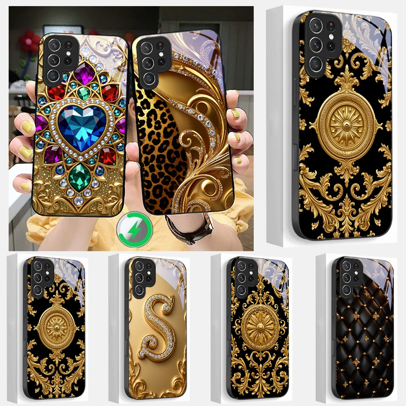 Secret Realm Blue Heart Suitable For Samsung Galaxy S25 Ultra S20 FE S21 S22+ S23 Plus S24 S26 Edge magnetism Glass Phone Casee