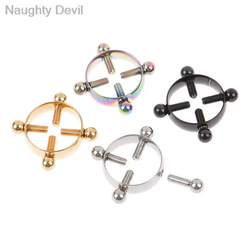 Ronde Tepel Piercing Sieraden Non Piercing Tepel Ring Rvs Shield Nep Schroef Tepelklemmen Volwassen Spel Voor Vrouwen Nieuwe