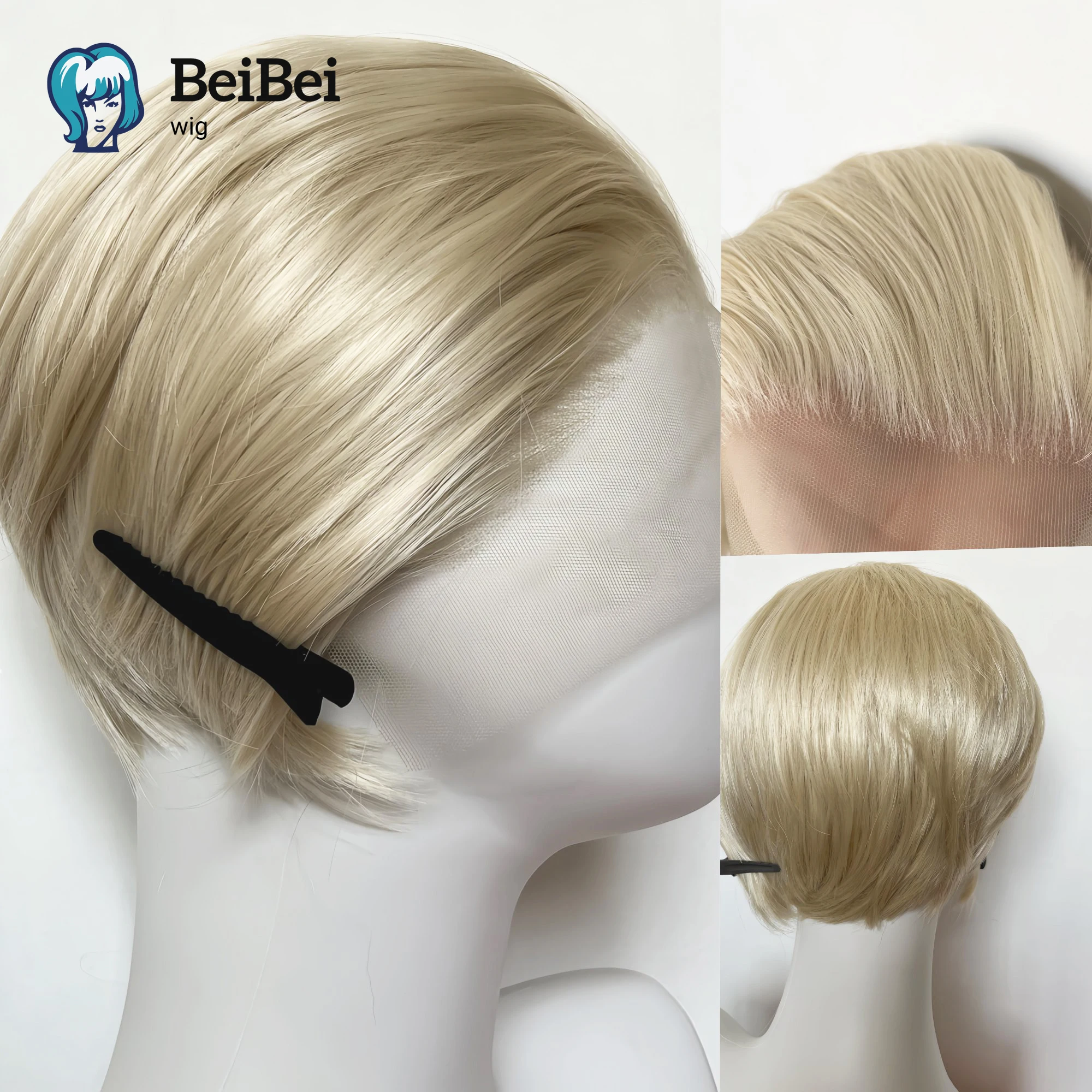 

Светло-русый боб, короткие прямые 13*4, синтетические парики спереди для мужчин, 6-дюймовые парики из термостойкого волокна для косплея, плотность 150%