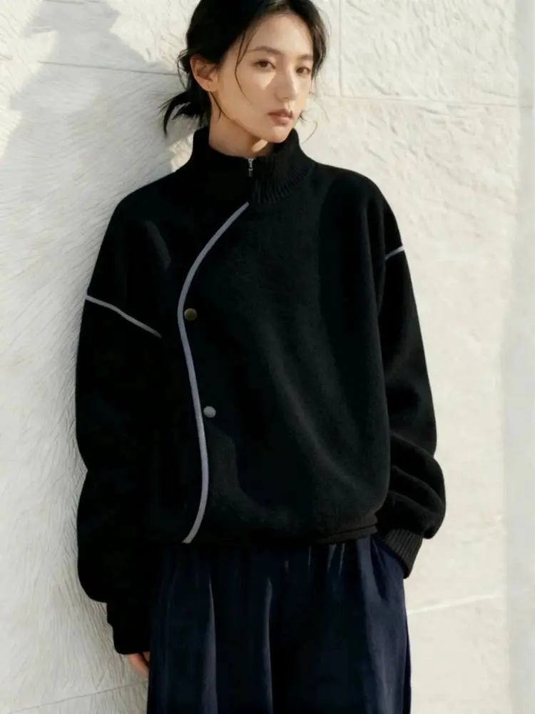 

Женская толстовка больших размеров, свободного кроя, осенне-зимняя, новая, универсальная, удобная, в китайском национальном стиле