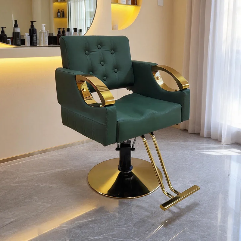 Men's vintage pomeback chair, designed for barbershops and salons, can be placed upside down on scalp, face-sh ave