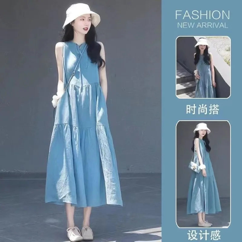 Nightgown Set Nightgown Loungewear Soft Spaghetti Strap Sleeveless Loose Summer Homewear Comfortable