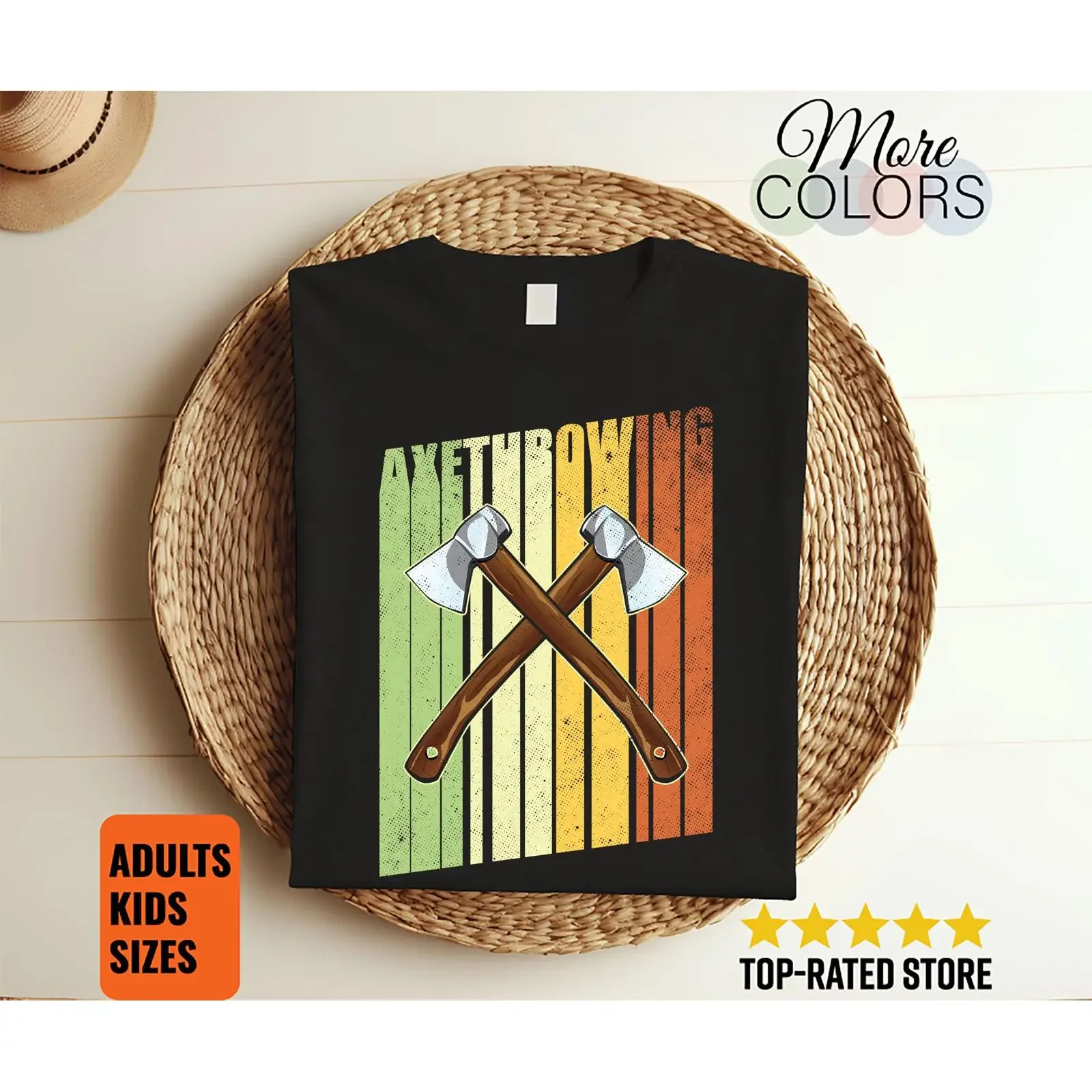 Vintage Retro Axe Throwing T Shirt Crossed Axes Hatchet Thrower for Hobby Tournament Competition Lover Birthday Present