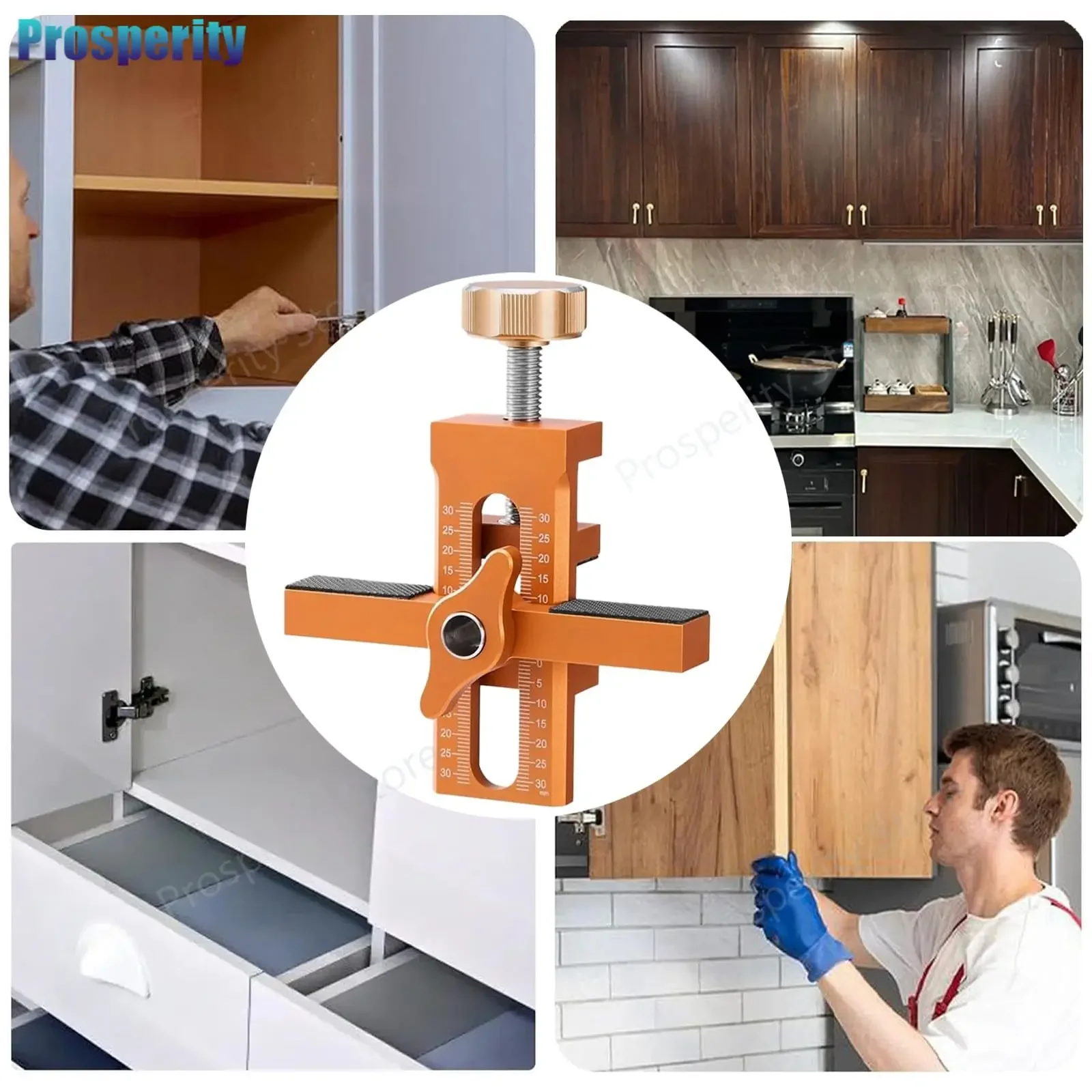 أداة تركيب باب الخزانة 2 في 1 مع أداة تحديد موضع لوحة باب الخزانة قابلة للتعديل