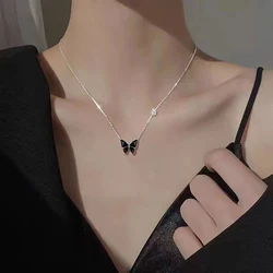 1Pcs Necklaces Butterfly Pendant Necklace Stainless Steel Chain Jewellery Women