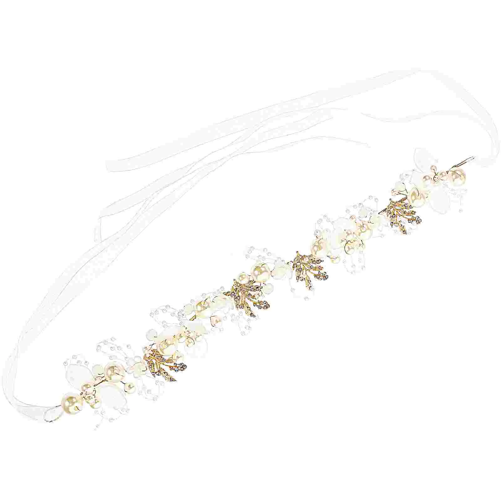 Fascia per capelli con fiori di perle Cerchietti per capelli per festa di nozze Gioielli per sposa Tiara Copricapo decorativo per damigella d'onore Design Moda