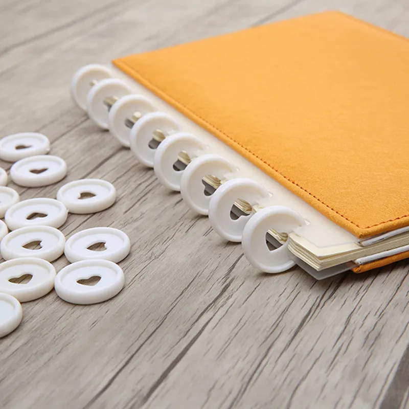 10Pcs 24MM Plastic Mushroom Hole Love Loose-leaf Binding Button Binding Ring DIY Loose-leaf Book Ring Binding Plate Button