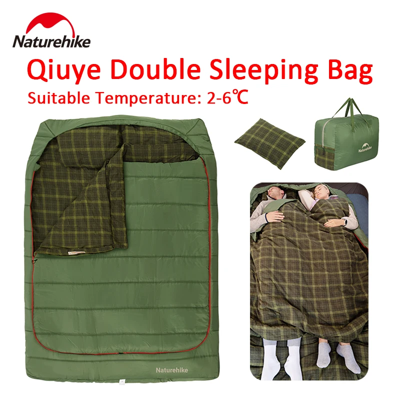 Naturehike Qiuye Double Sleeping Bag Spring Summer Autumn Adult Outdoor Camping Hiking Sleeping Pad Portable Storage Breathable