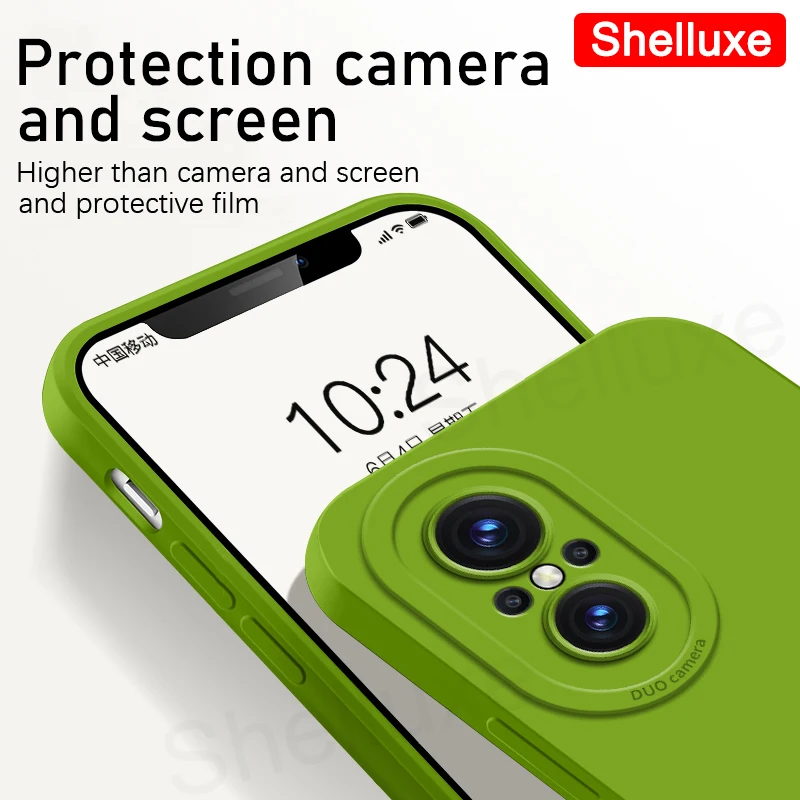 Voor Nova9 Se Case Shelluxe Vierkante Vloeibare Siliconen Zachte Hoes Voor Huawei Nova 9 9se Nova9se Schokbestendige Telefoonhoesjes