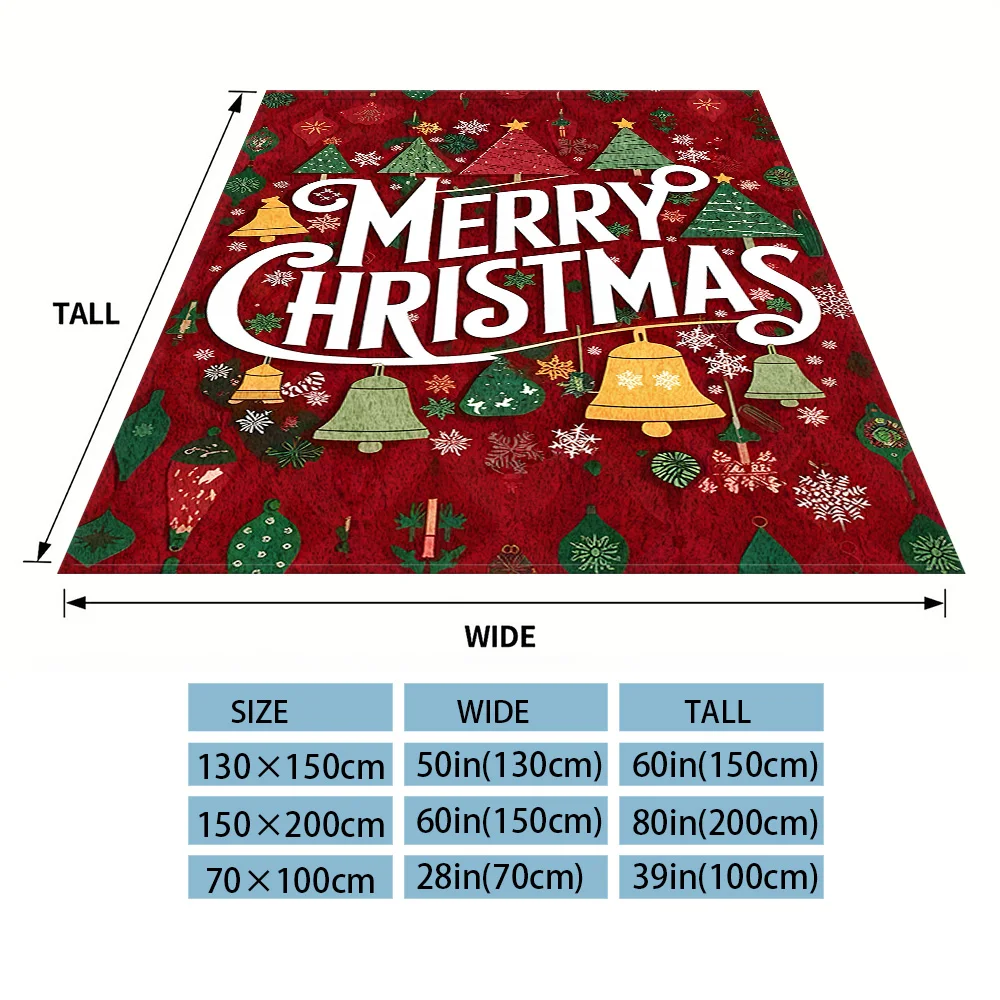 Red Xmas Ornaments Printed Blanket Suitable For Sofa Beds, Offices, Travel Camping Chairs, Warm Woolen Blankets